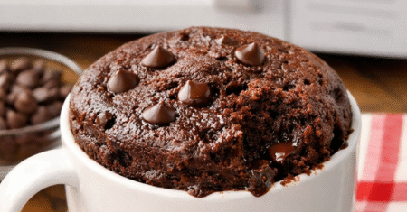 Bolo de Caneca de Chocolate no Micro-ondas