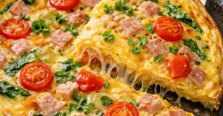 Omelete de frigideira cremoso e rápido